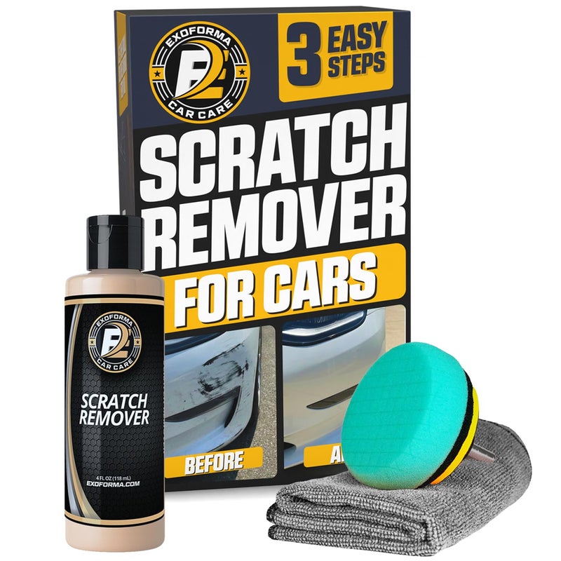 ExoForma Car Scratch Remover Kit for Scratches & Swirls - Paint Correction System with Drill Attachment, Polishing Pad & Microfiber Towel - Restores Color, Gloss, and Shine - for All Paint Finishes - Image 1